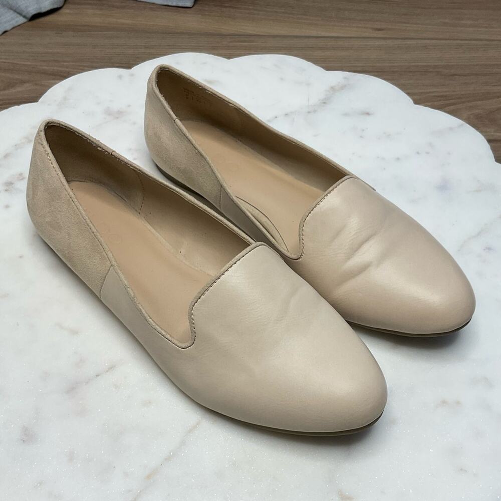 Aldo Comfort Slip-on Suede and Leather Ballet Flats Nude Toned | Women's 9 US